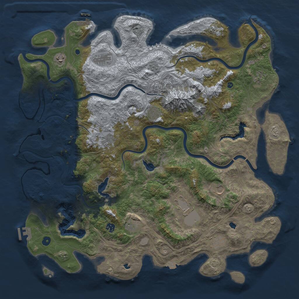 Rust Map: Procedural Map, Size: 5000, Seed: 247753889, 17 Monuments