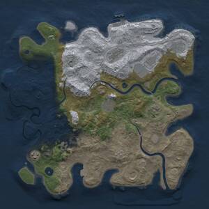 Thumbnail Rust Map: Procedural Map, Size: 3743, Seed: 1, 15 Monuments