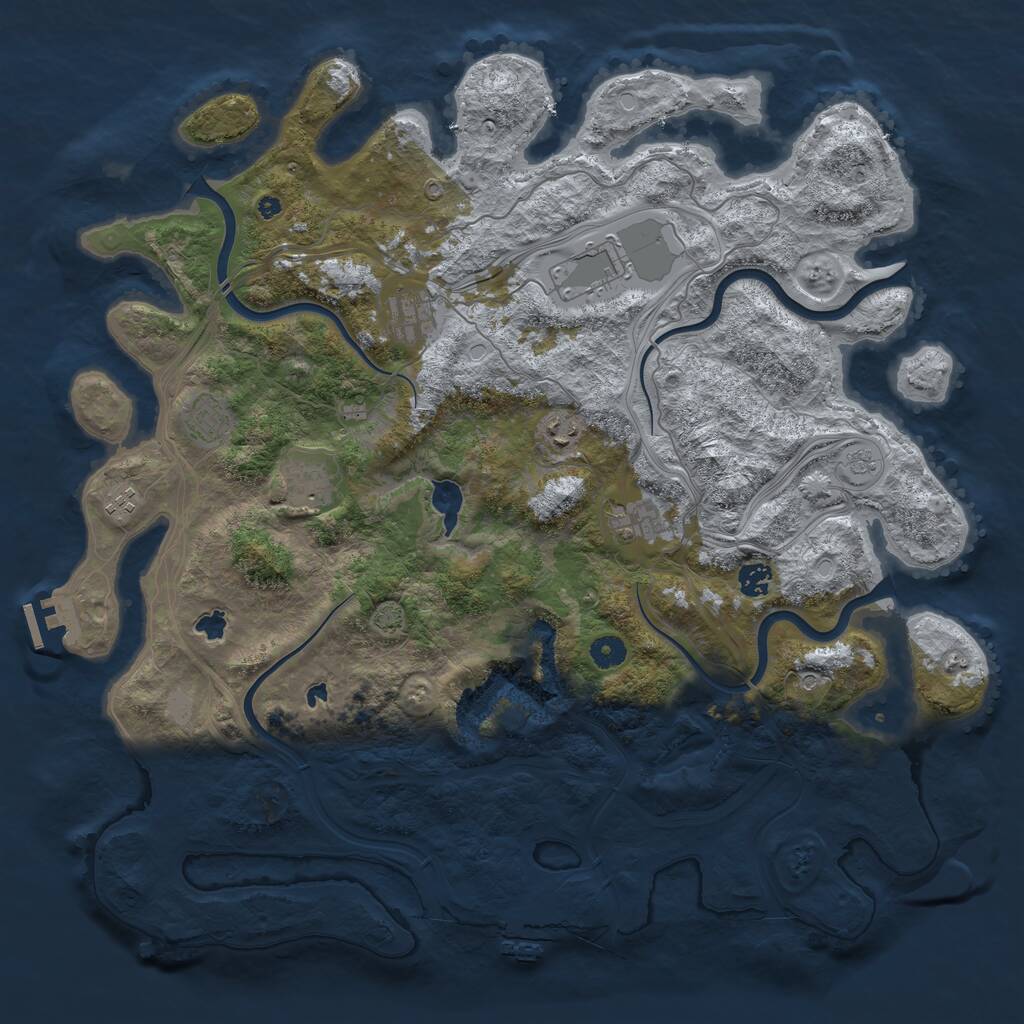 Rust Map: Procedural Map, Size: 4500, Seed: 1520965009, 14 Monuments