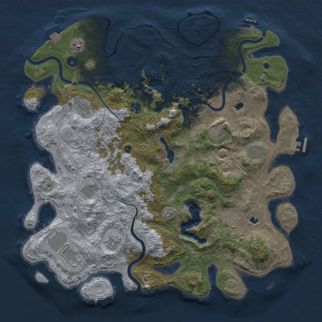 Rust Map: Procedural Map, Size: 4500, Seed: 2140220605, 16 Monuments