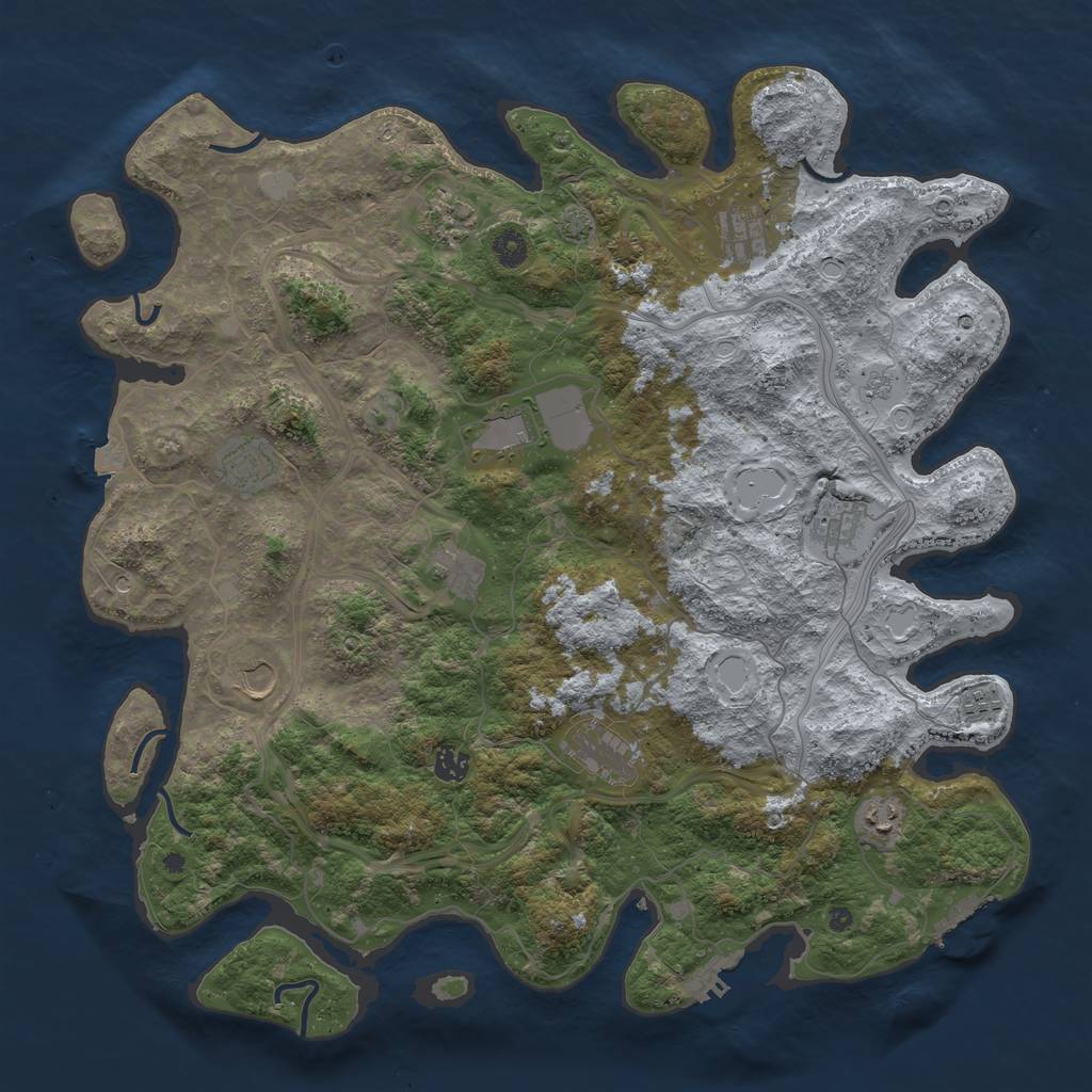 Rust Map: Procedural Map, Size: 4500, Seed: 63771765, 19 Monuments