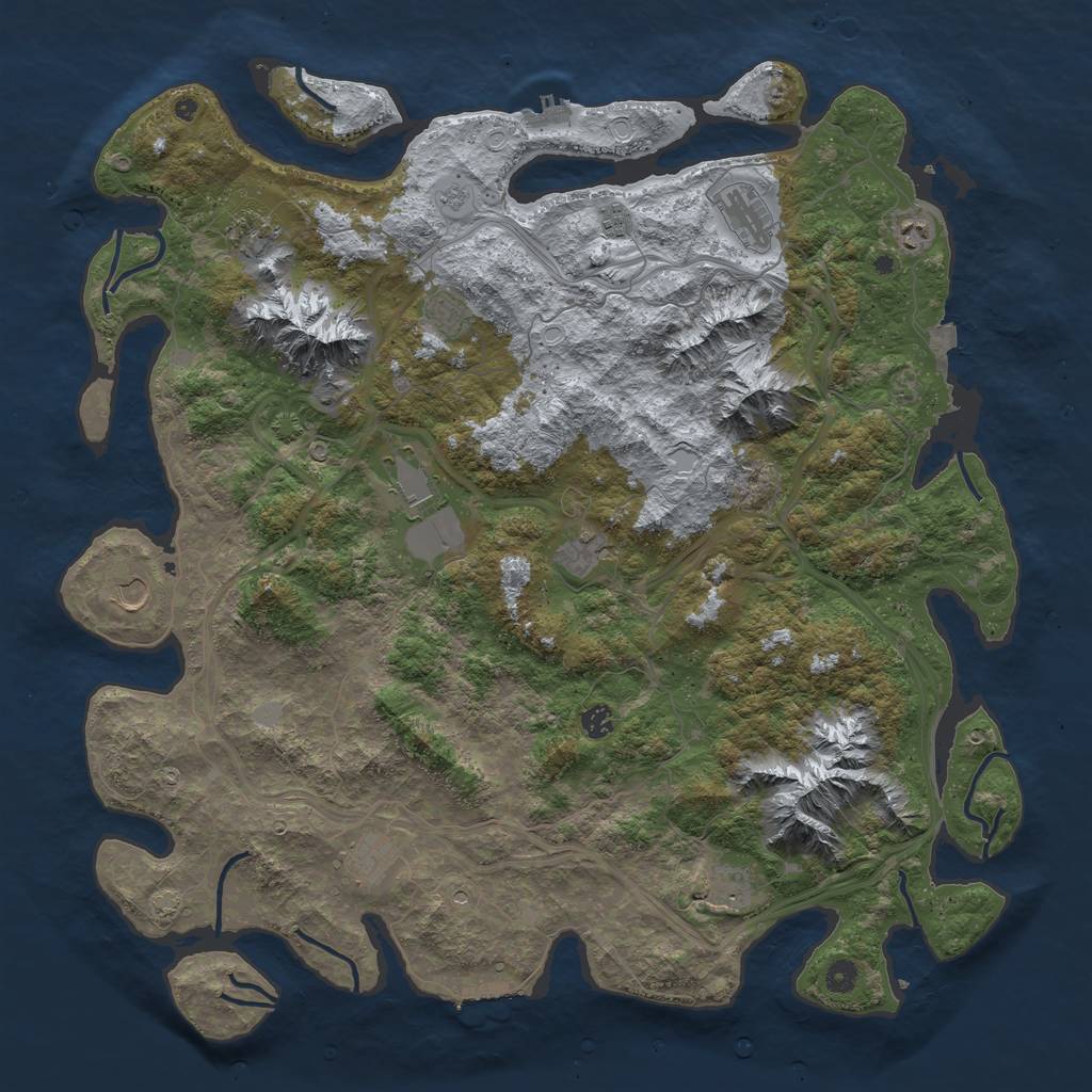 Rust Map: Procedural Map, Size: 5000, Seed: 566457397, 19 Monuments