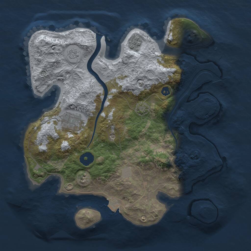 Rust Map: Procedural Map, Size: 2800, Seed: 387409676, 6 Monuments