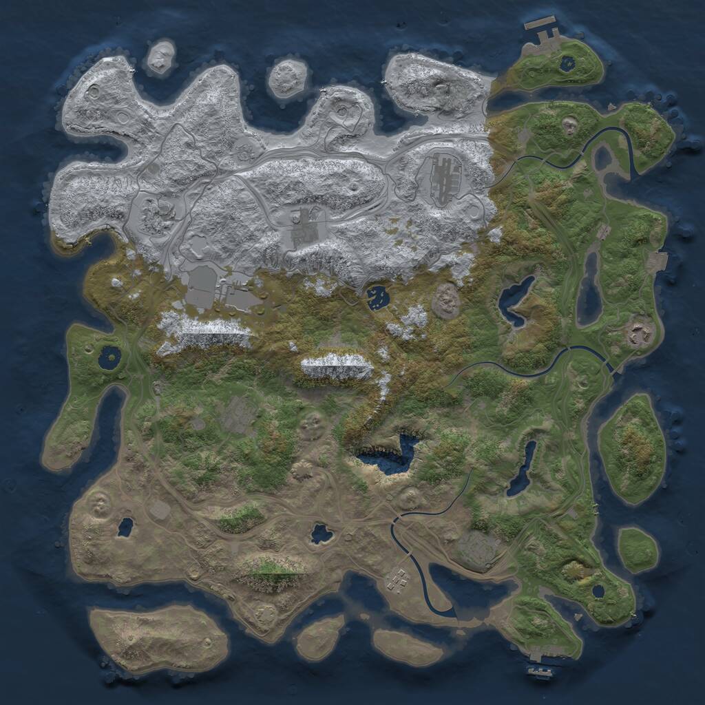 Rust Map: Procedural Map, Size: 4500, Seed: 473792781, 15 Monuments