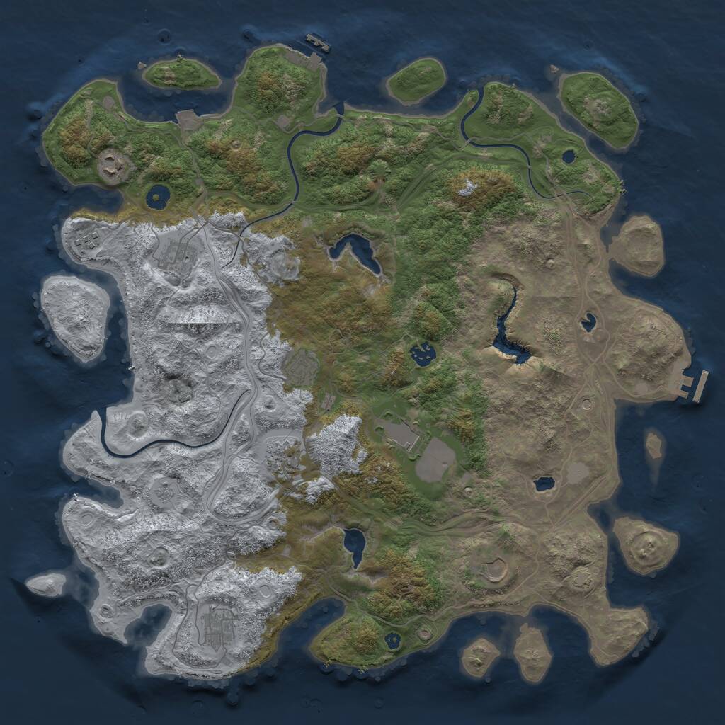 Rust Map: Procedural Map, Size: 4500, Seed: 13096, 15 Monuments