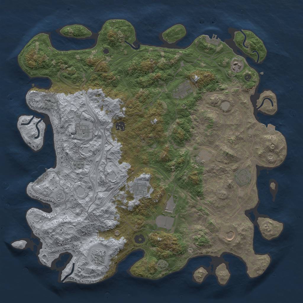 Rust Map: Procedural Map, Size: 4500, Seed: 13096, 19 Monuments