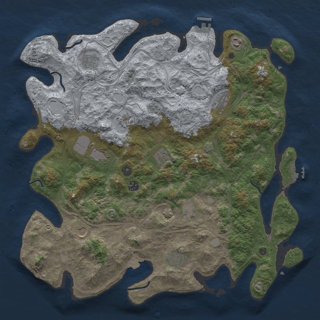 Rust Map: Procedural Map, Size: 4500, Seed: 1647329844, 19 Monuments