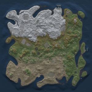 Thumbnail Rust Map: Procedural Map, Size: 4500, Seed: 1647329844, 19 Monuments