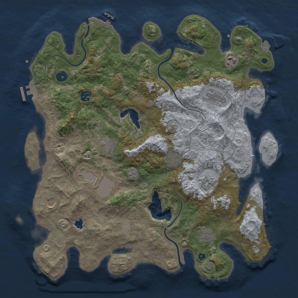 Rust Map: Procedural Map, Size: 4200, Seed: 1133685963, 16 Monuments