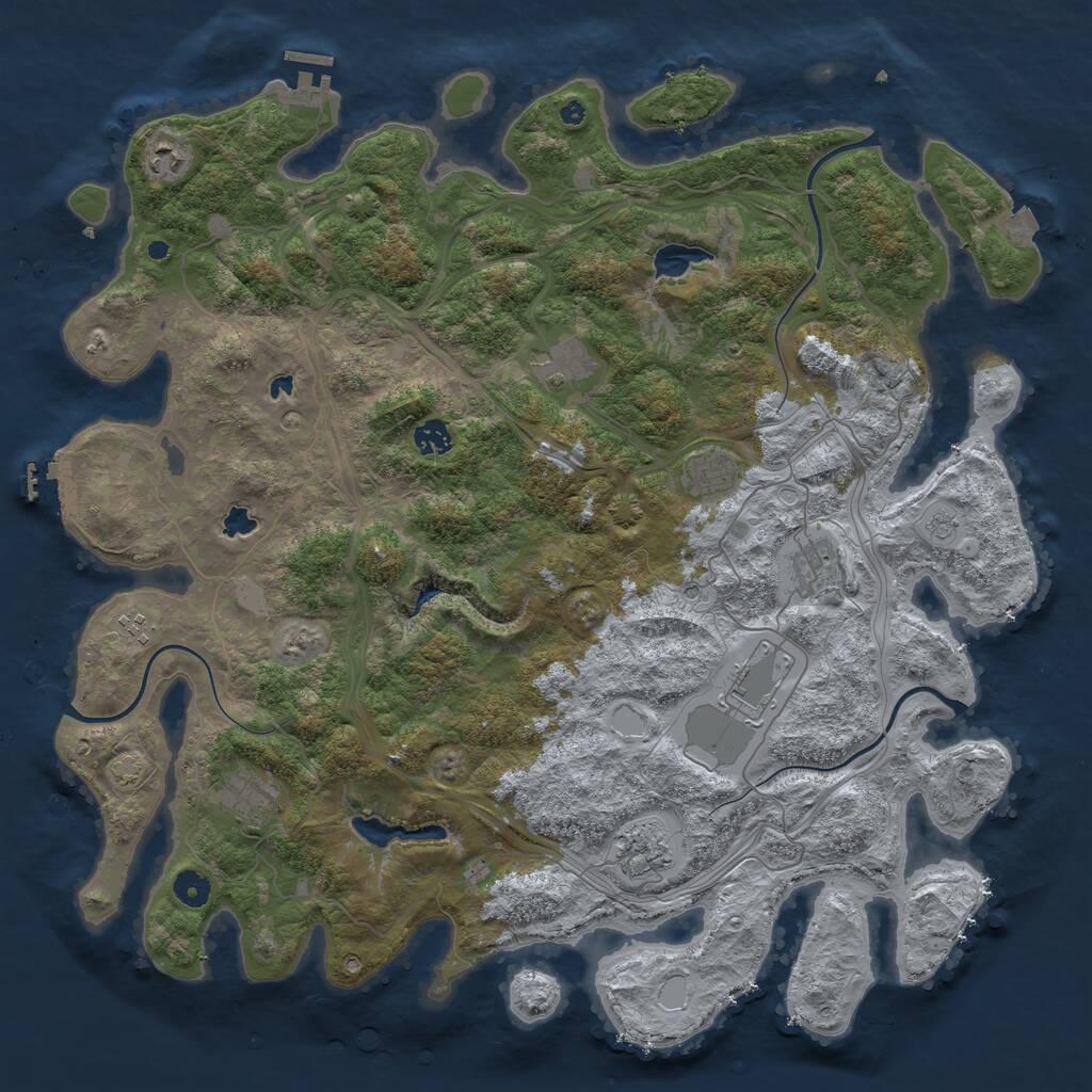 Rust Map: Procedural Map, Size: 4500, Seed: 500260332, 15 Monuments