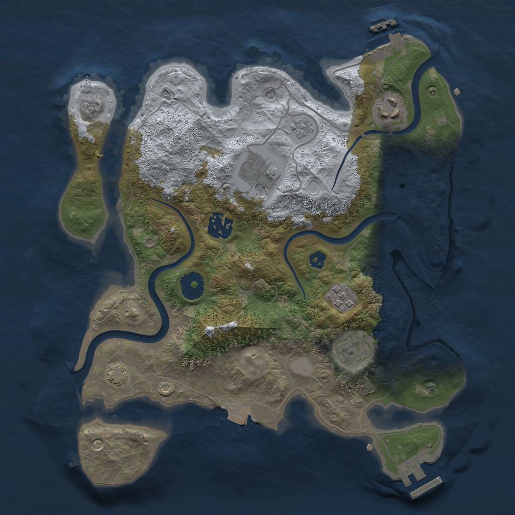 Rust Map: Procedural Map, Size: 3000, Seed: 6012, 11 Monuments