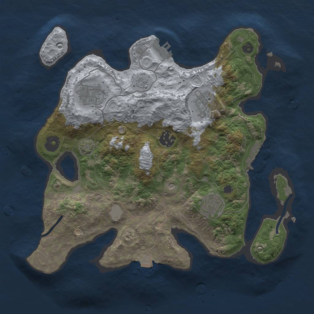 Rust Map: Procedural Map, Size: 3000, Seed: 84190, 12 Monuments
