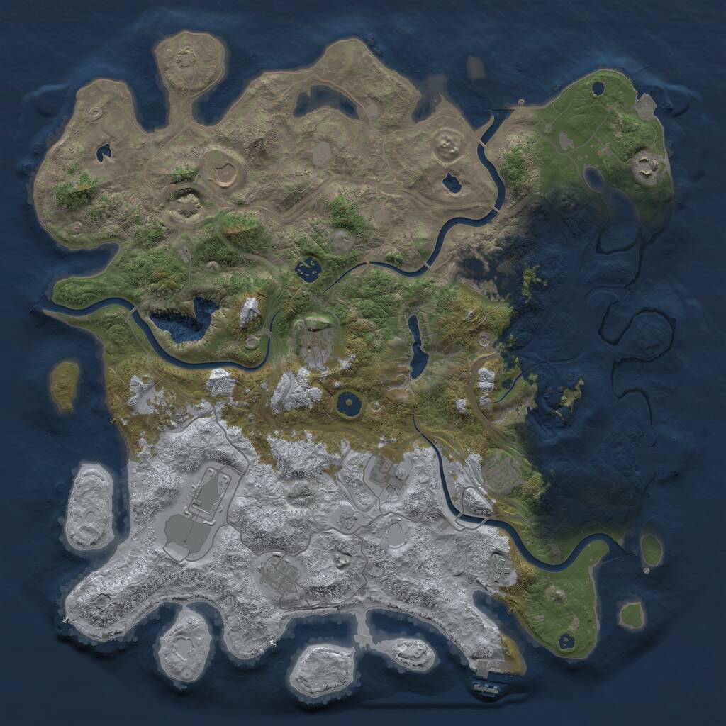 Rust Map: Procedural Map, Size: 4500, Seed: 819029993, 17 Monuments