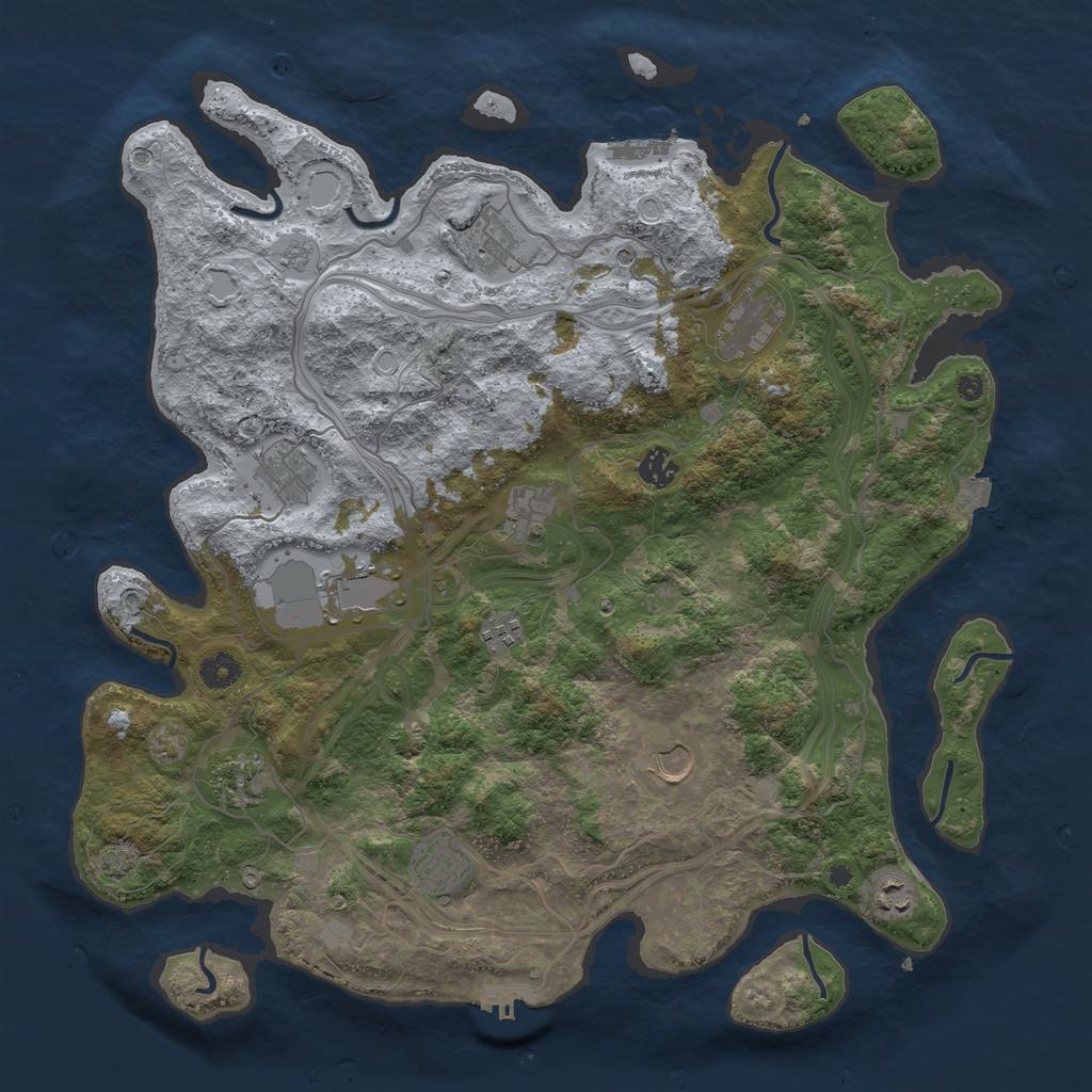 Rust Map: Procedural Map, Size: 4250, Seed: 1912375403, 19 Monuments