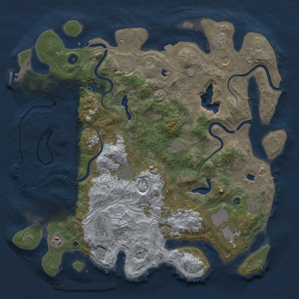 Rust Map: Procedural Map, Size: 4500, Seed: 42022010, 16 Monuments