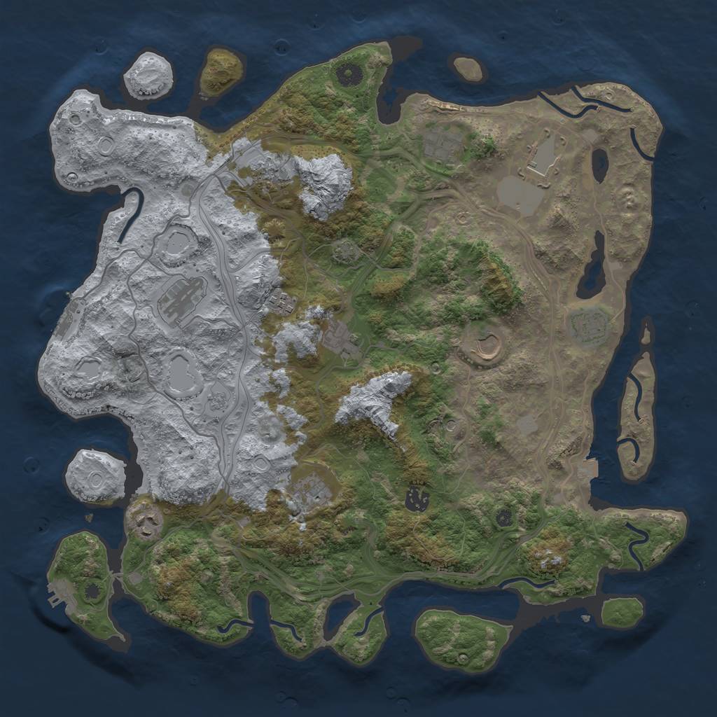 Rust Map: Procedural Map, Size: 4250, Seed: 1684043498, 19 Monuments