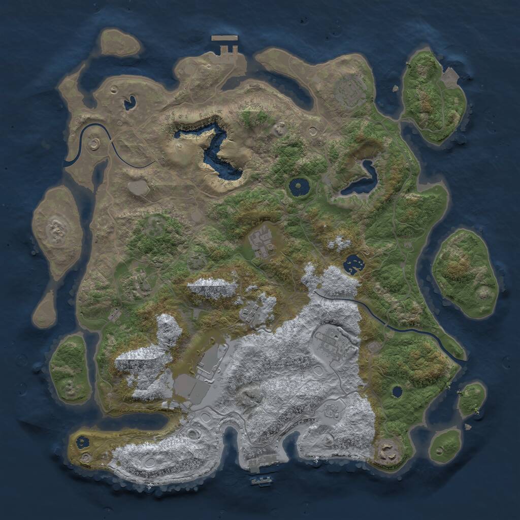Rust Map: Procedural Map, Size: 4000, Seed: 106875255, 14 Monuments