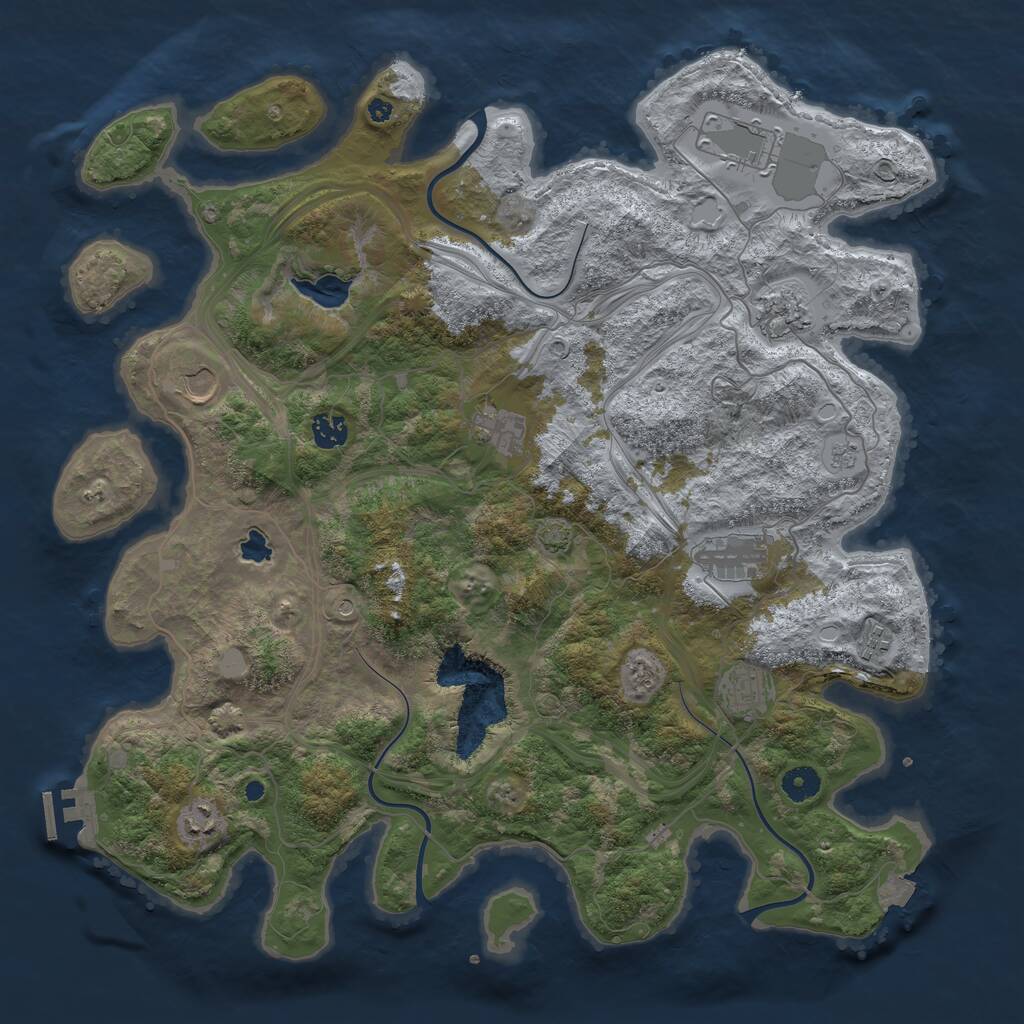 Rust Map: Procedural Map, Size: 4250, Seed: 246127388, 14 Monuments