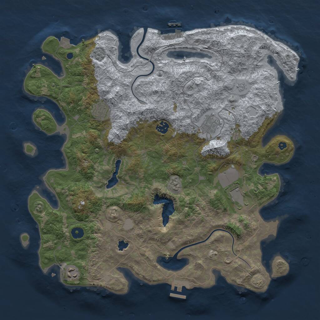 Rust Map: Procedural Map, Size: 4000, Seed: 366588677, 12 Monuments