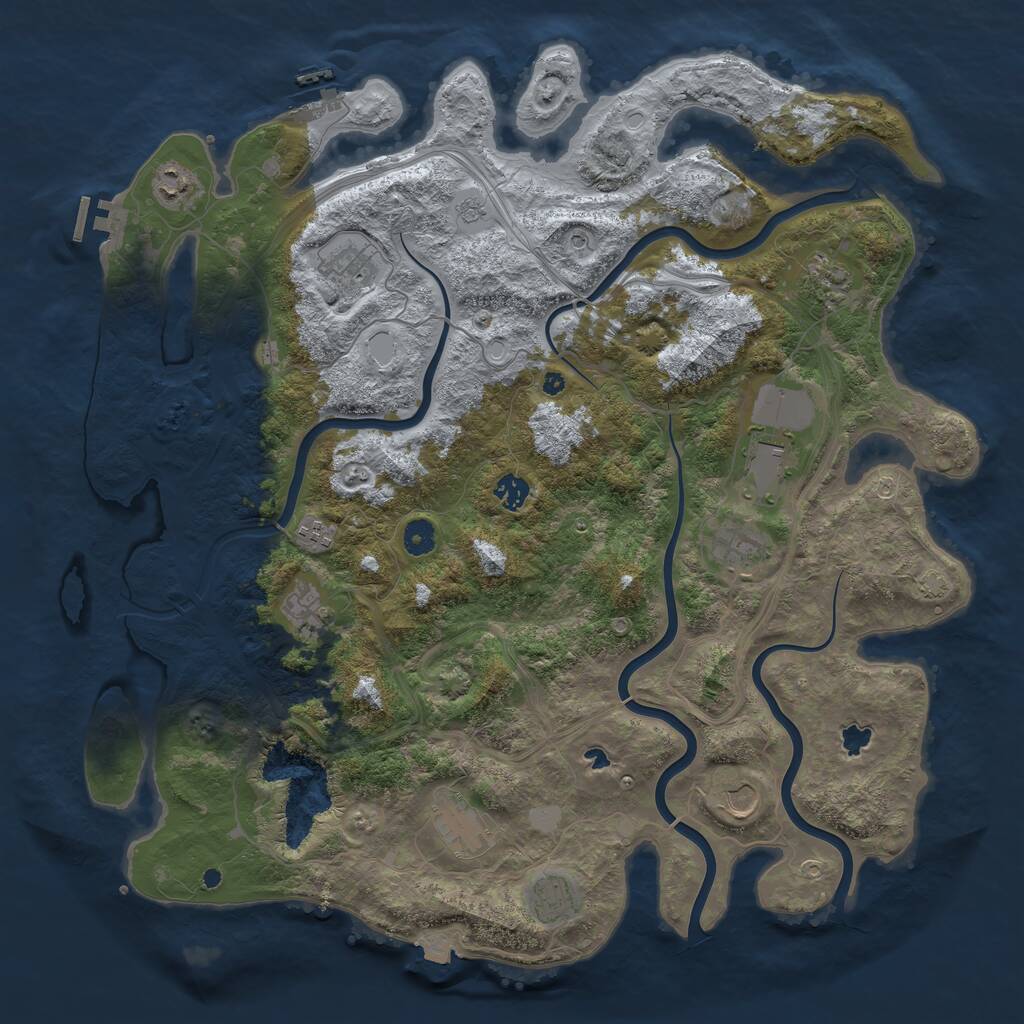 Rust Map: Procedural Map, Size: 4500, Seed: 928631576, 17 Monuments