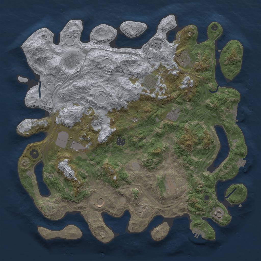 Rust Map: Procedural Map, Size: 4250, Seed: 1538242035, 19 Monuments