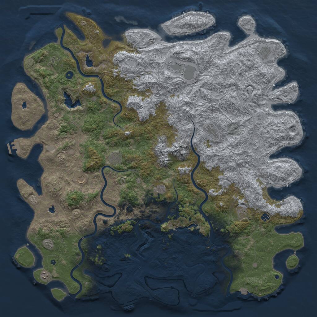 Rust Map: Procedural Map, Size: 6000, Seed: 900000100, 17 Monuments