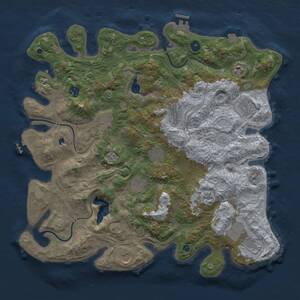 Thumbnail Rust Map: Procedural Map, Size: 4300, Seed: 460781231, 17 Monuments