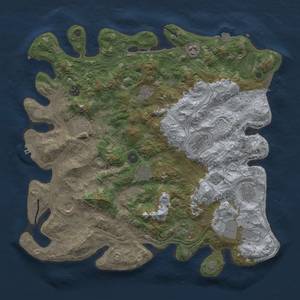 Thumbnail Rust Map: Procedural Map, Size: 4300, Seed: 460781231, 19 Monuments