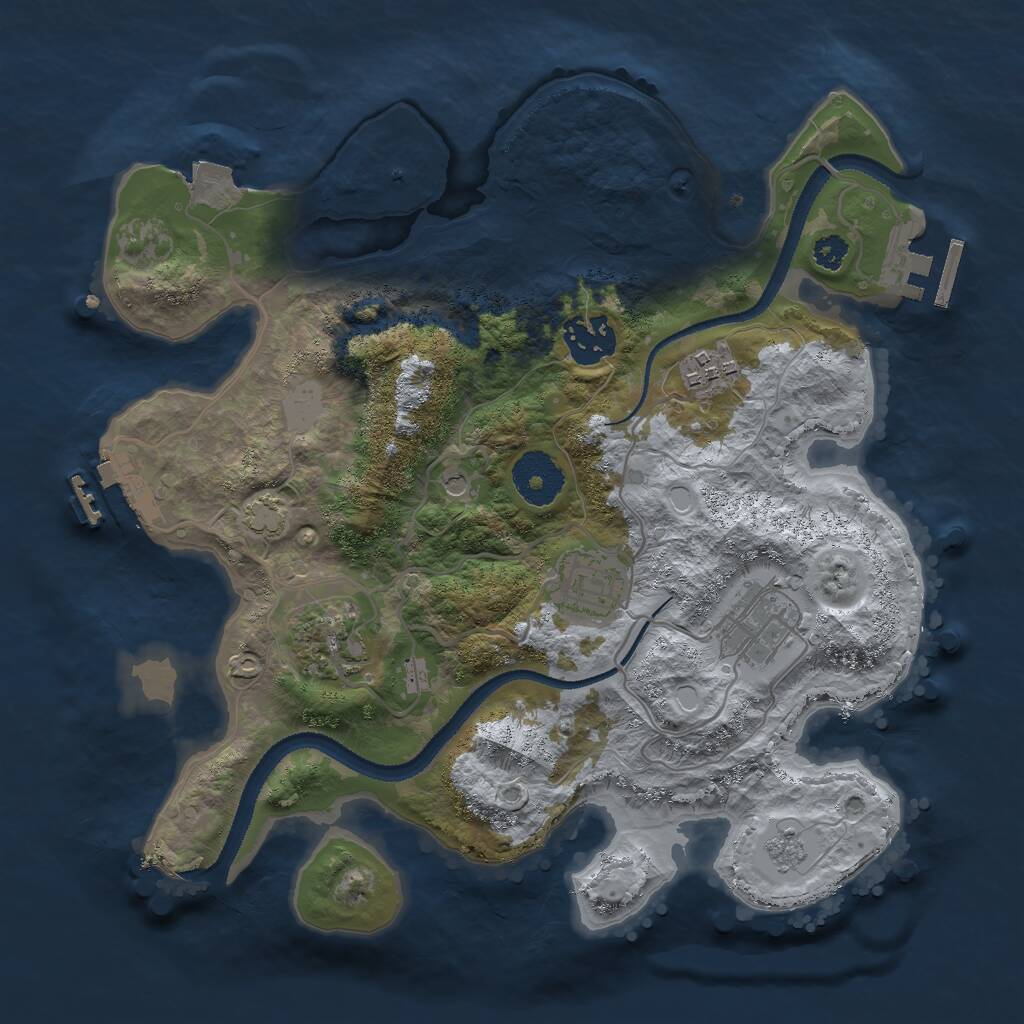 Rust Map: Procedural Map, Size: 3000, Seed: 143402026, 11 Monuments