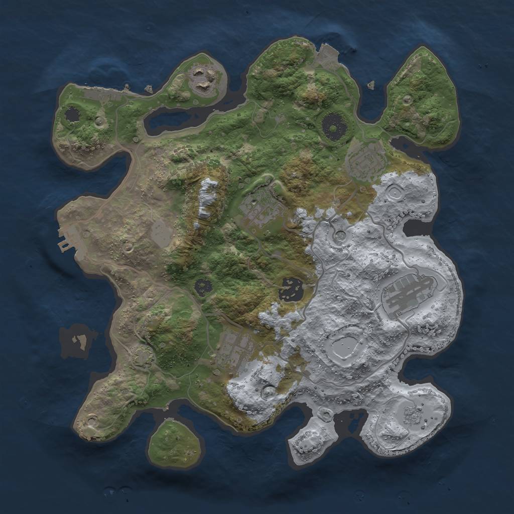 Rust Map: Procedural Map, Size: 3000, Seed: 143402026, 14 Monuments