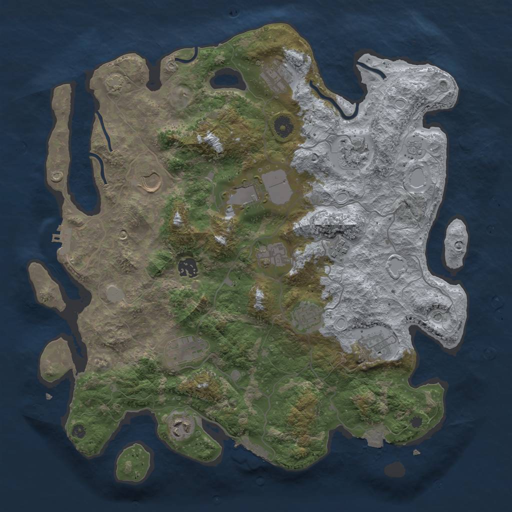 Rust Map: Procedural Map, Size: 3850, Seed: 6971258, 19 Monuments