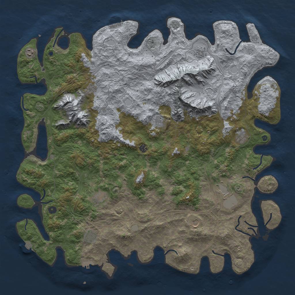 Rust Map: Procedural Map, Size: 5555, Seed: 1657299186, 19 Monuments