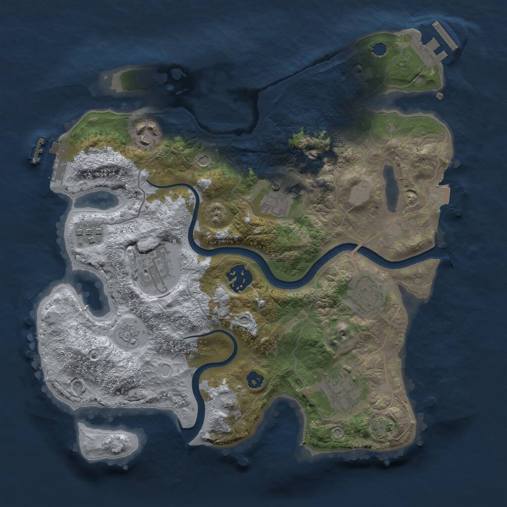 Rust Map: Procedural Map, Size: 3000, Seed: 7159044, 13 Monuments