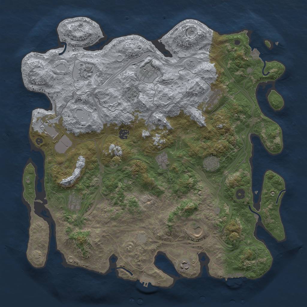 Rust Map: Procedural Map, Size: 4500, Seed: 55023714, 19 Monuments