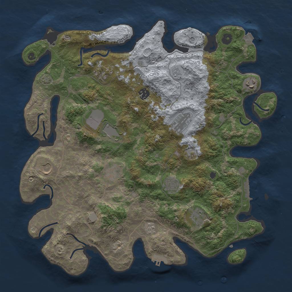 Rust Map: Procedural Map, Size: 4000, Seed: 1808517856, 18 Monuments