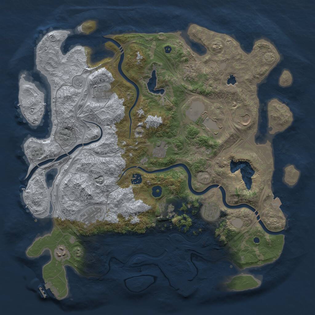 Rust Map: Procedural Map, Size: 4250, Seed: 1443369855, 17 Monuments