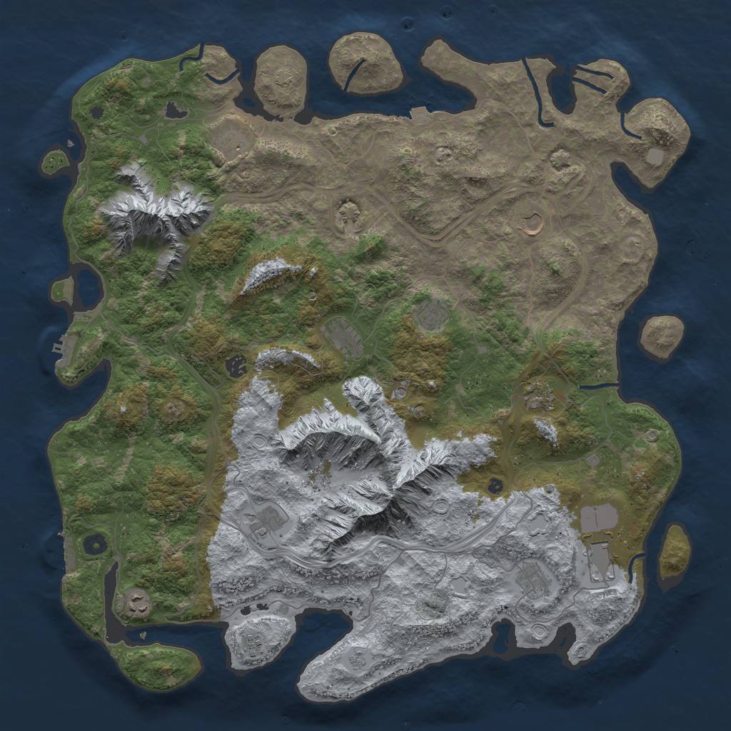 Rust Map: Procedural Map, Size: 5000, Seed: 546456456, 19 Monuments