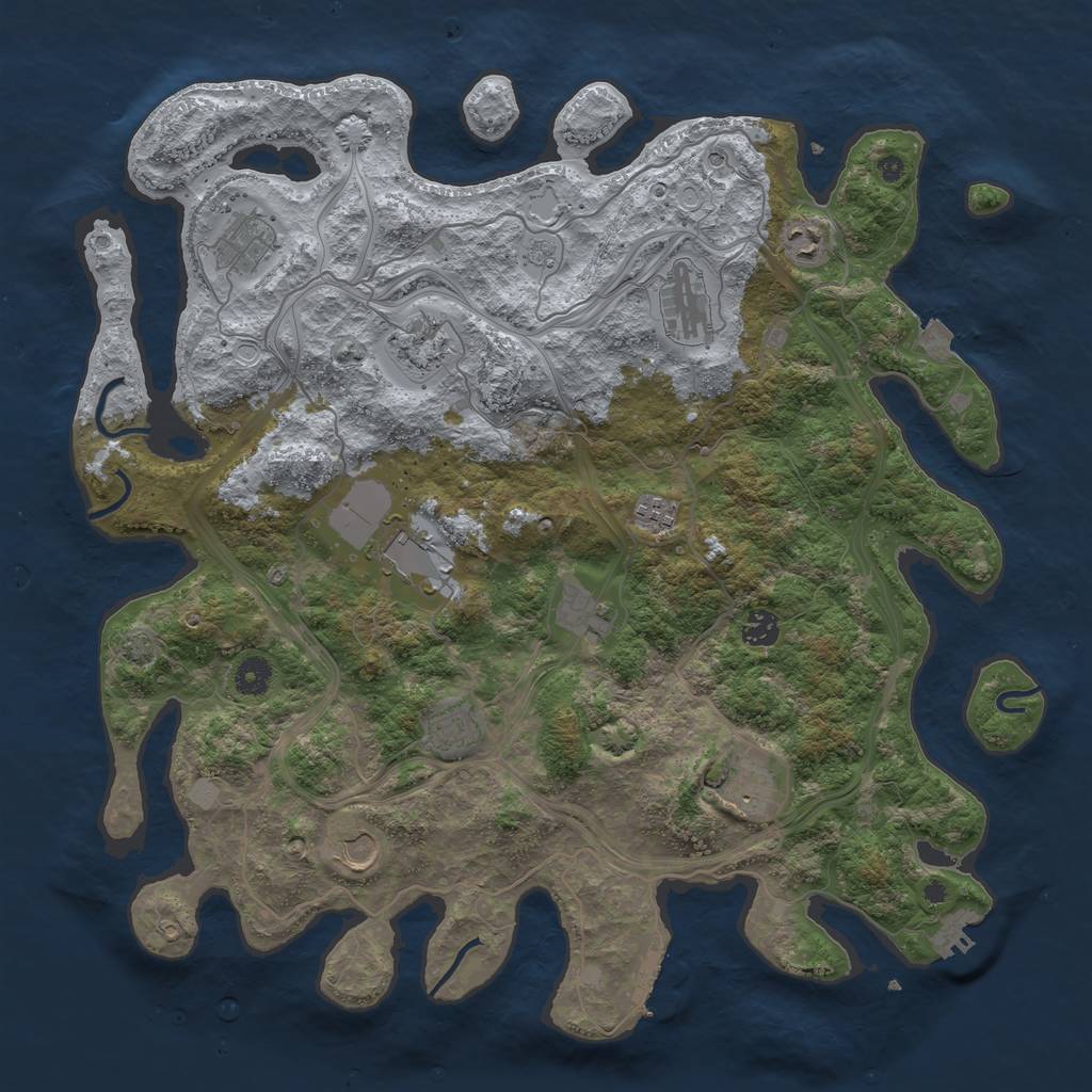 Rust Map: Procedural Map, Size: 4300, Seed: 1022024, 19 Monuments