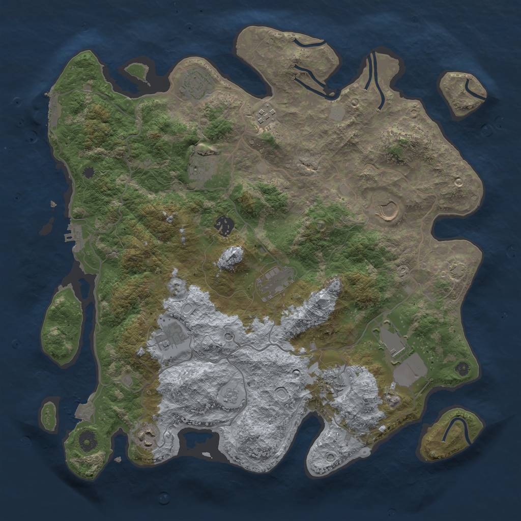 Rust Map: Procedural Map, Size: 4000, Seed: 215745121, 18 Monuments