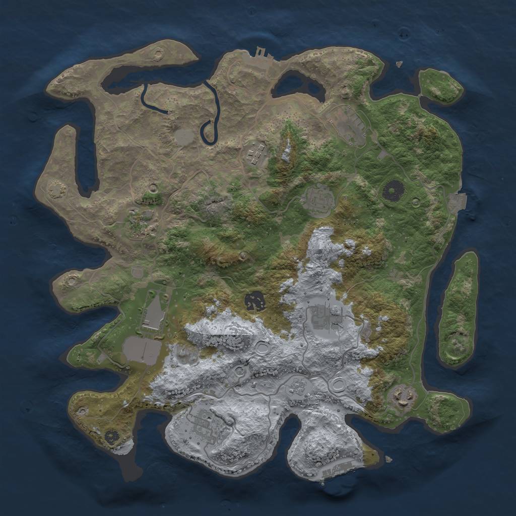 Rust Map: Procedural Map, Size: 3650, Seed: 1756759, 17 Monuments