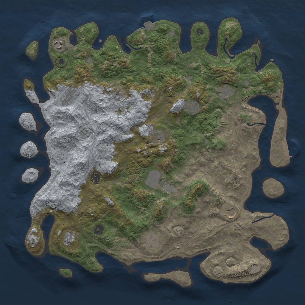 Rust Map: Procedural Map, Size: 4500, Seed: 1667224235, 18 Monuments