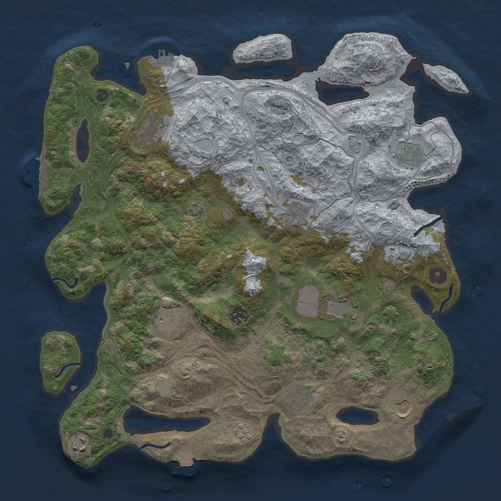 Rust Map: Procedural Map, Size: 4250, Seed: 613401060, 19 Monuments