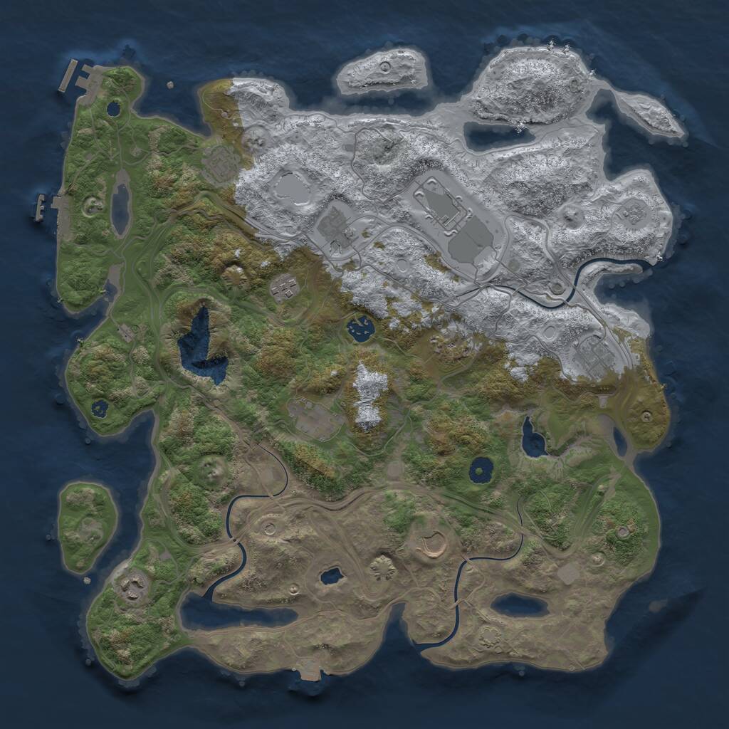 Rust Map: Procedural Map, Size: 4250, Seed: 613401060, 16 Monuments