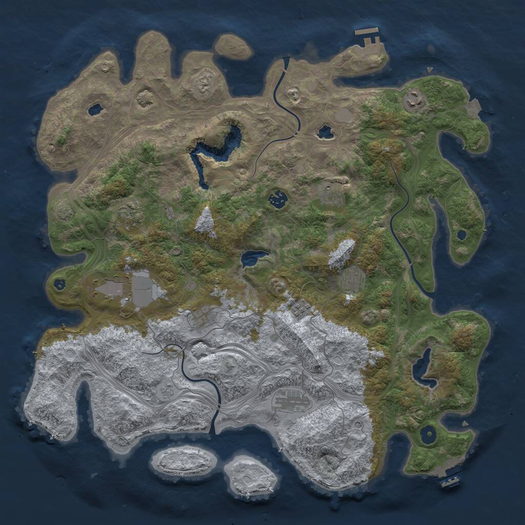 Rust Map: Procedural Map, Size: 4500, Seed: 1622546521, 15 Monuments