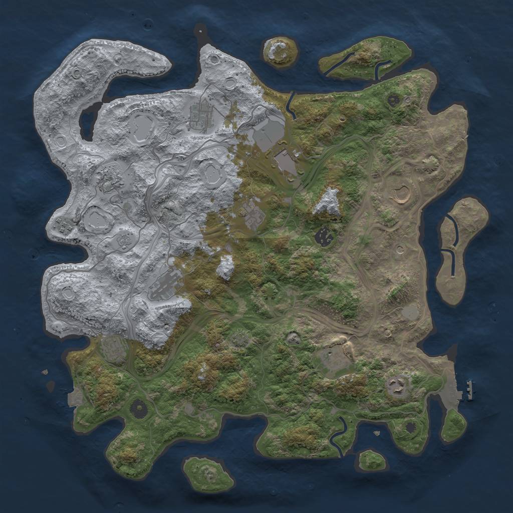 Rust Map: Procedural Map, Size: 4250, Seed: 1289663540, 18 Monuments