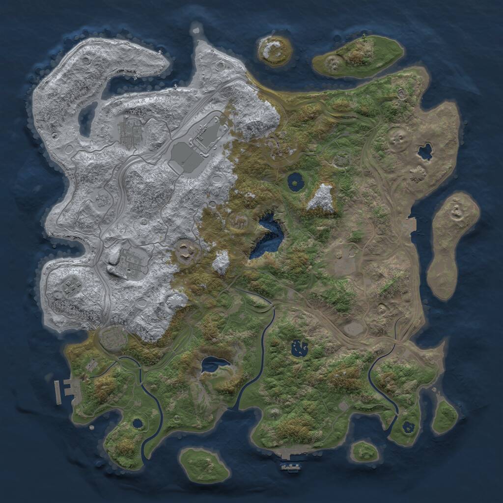 Rust Map: Procedural Map, Size: 4250, Seed: 1289663540, 15 Monuments