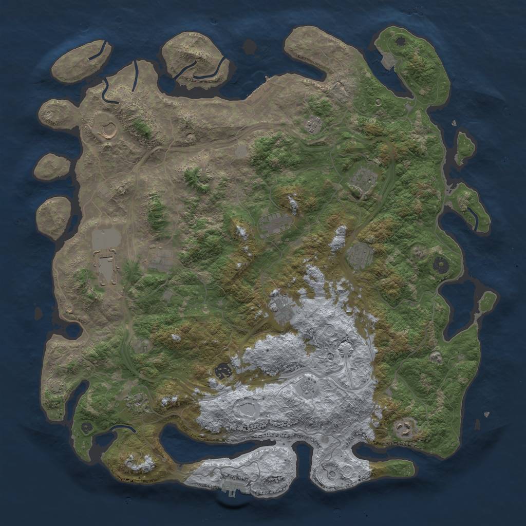 Rust Map: Procedural Map, Size: 4800, Seed: 166577948, 19 Monuments