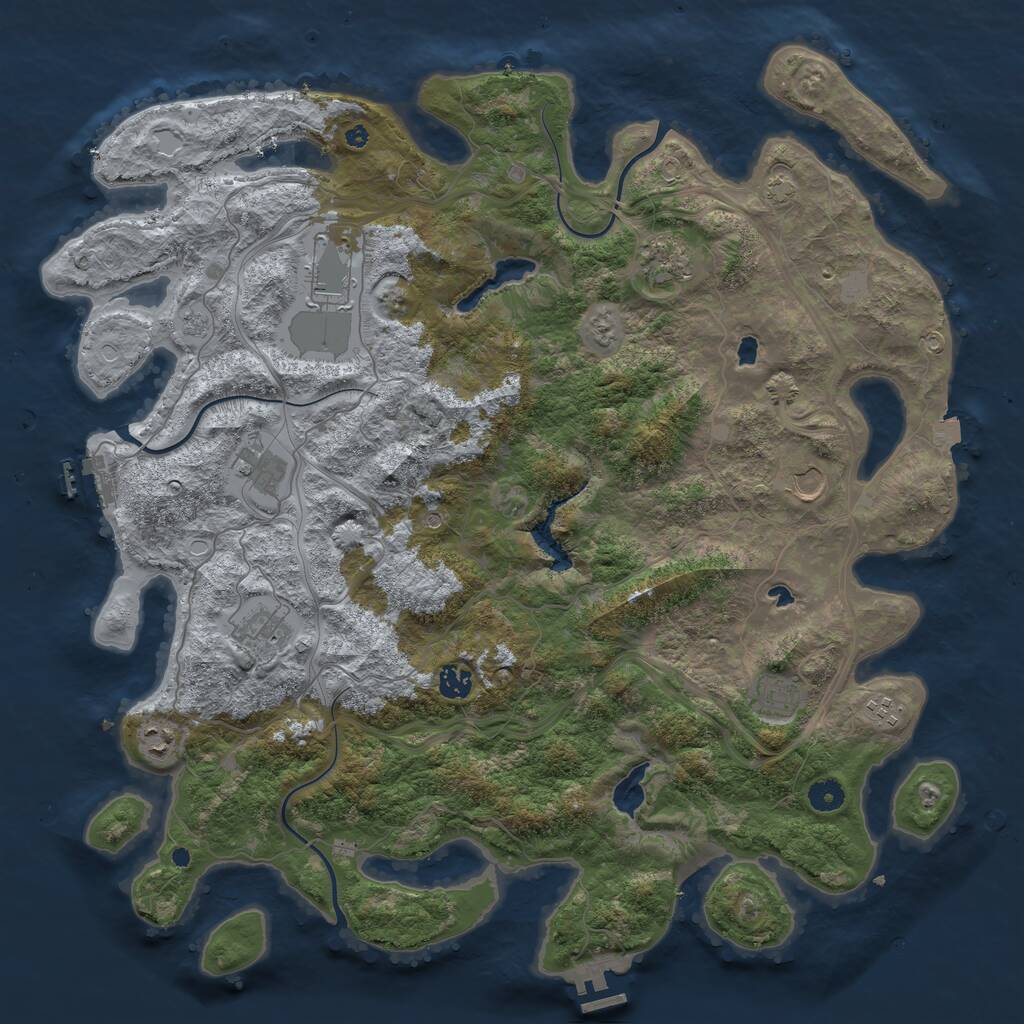 Rust Map: Procedural Map, Size: 4500, Seed: 328984540, 15 Monuments