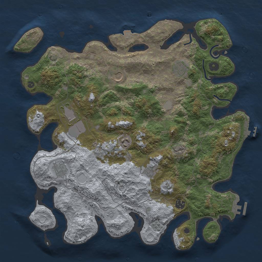 Rust Map: Procedural Map, Size: 4000, Seed: 1188461290, 16 Monuments