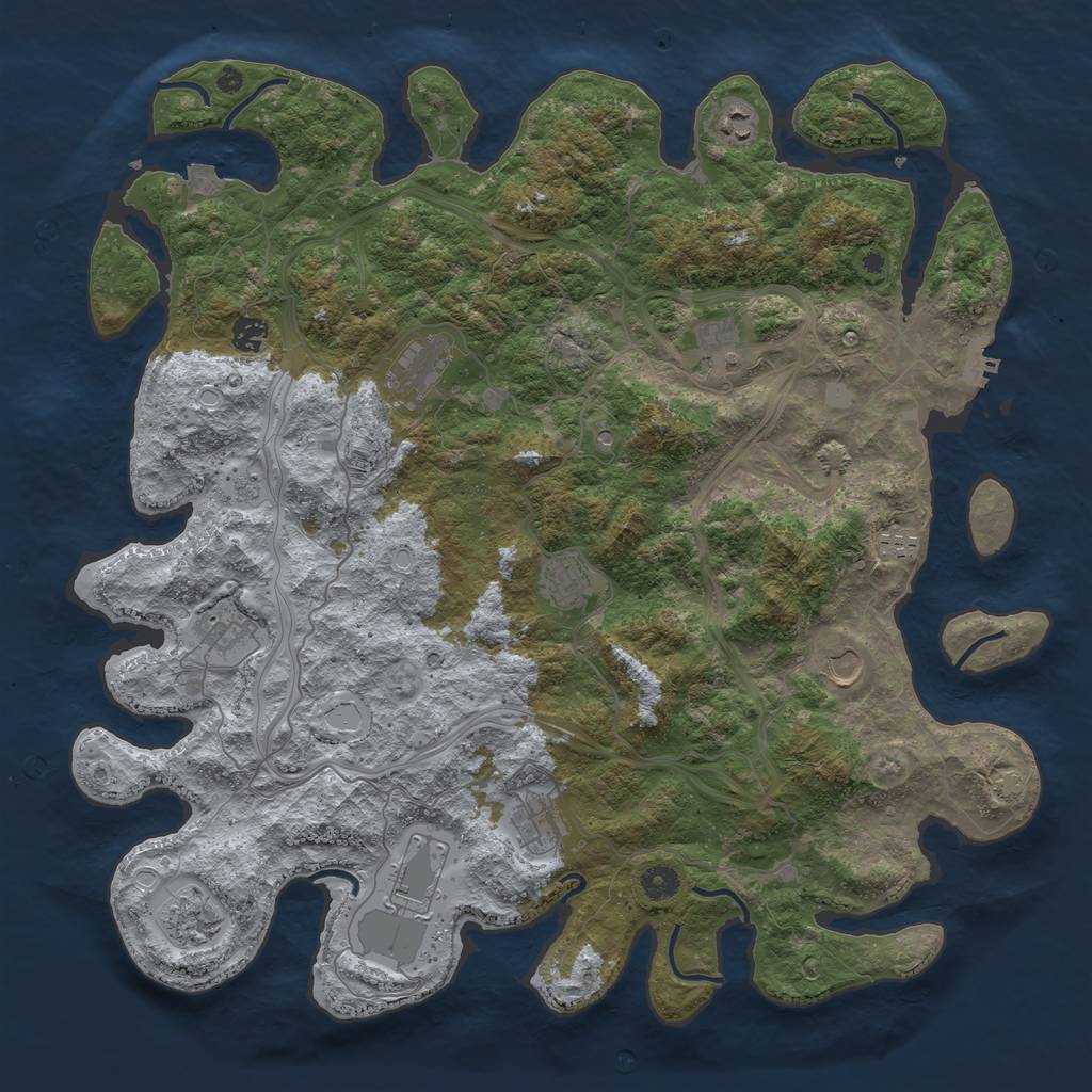 Rust Map: Procedural Map, Size: 4500, Seed: 758828111, 18 Monuments